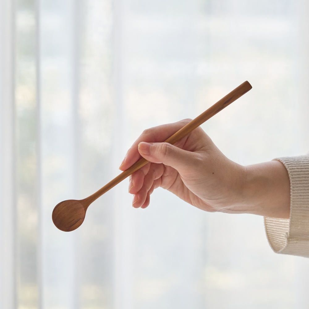 머들러 롱 티스푼 스틱 칵테일 티크 우드 - 상세 이미지 2