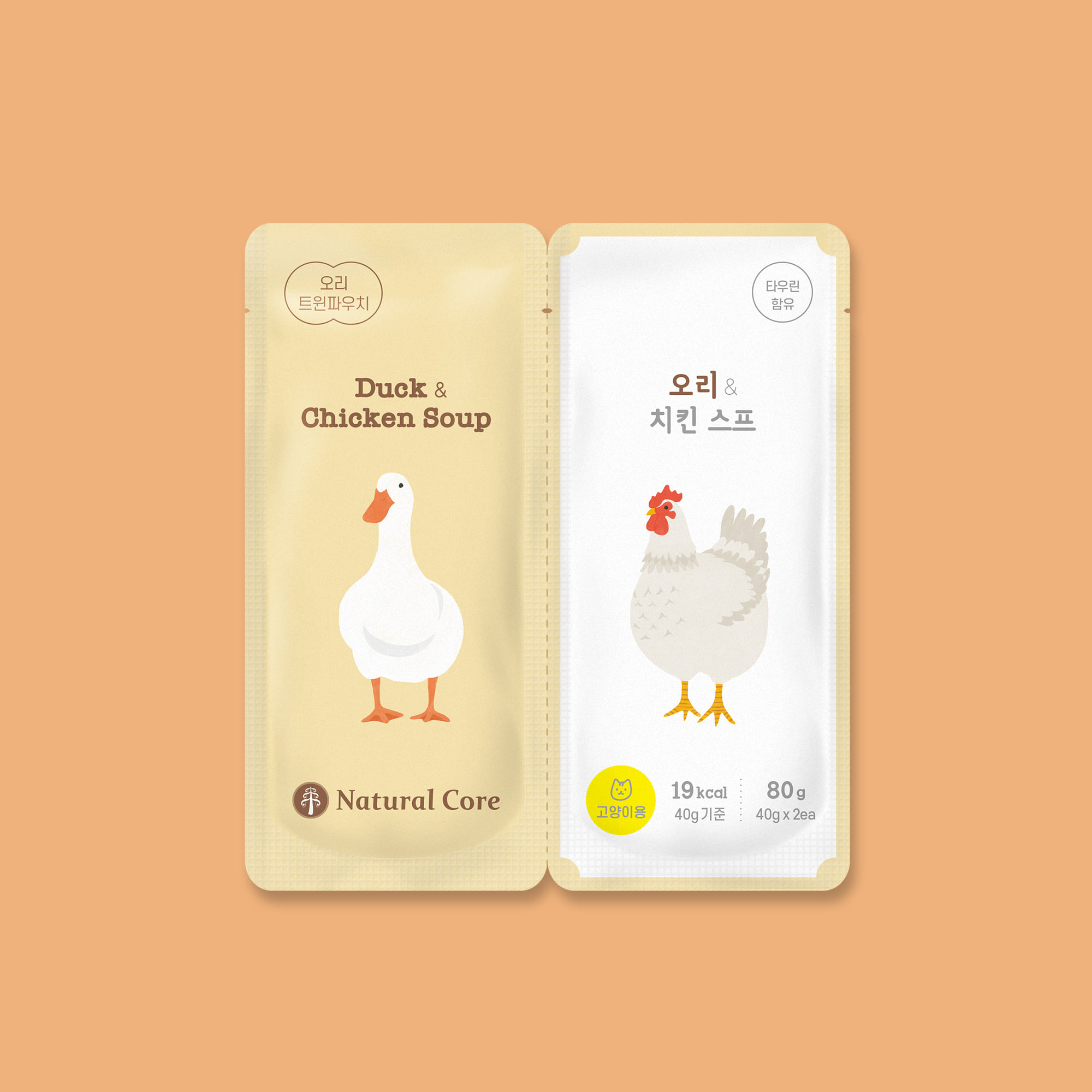 내츄럴코어 트윈파우치 오리&치킨 스프 80g - 메인 이미지