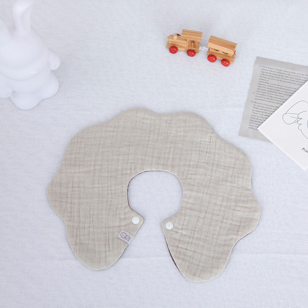 6중거즈 턱받이 양면 롤링 360도 신생아 아기 빕 침받이 순면