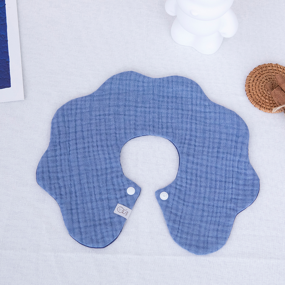 6중거즈 턱받이 양면 롤링 360도 신생아 아기 빕 침받이 순면