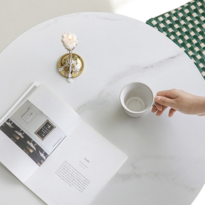 비스트로 프렌치 카페 식당 레스토랑 야외 야외용 테이블 의자 세트 원형60 A베이지