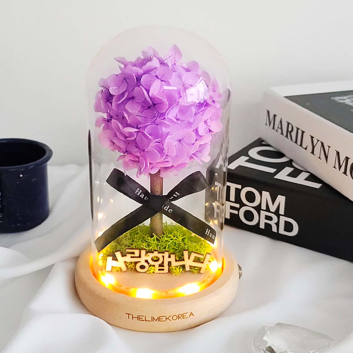 DIY 키트 보랏빛 LED 유리돔 무드등 만들기 재료 꽃 이미지 7