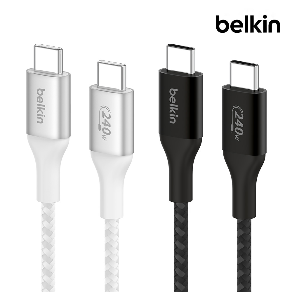 벨킨 240W CtoC 초고속 충전 케이블 PD 2M CAB015bt2M 갤럭시 아이폰 아이패드 맥북 에어 M4 노트북 충전 - 상품 이미지