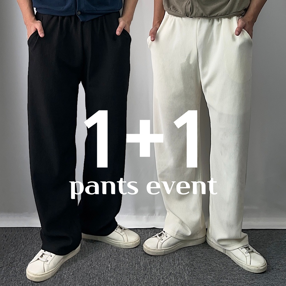 1+1 남자플리츠팬츠 구김없는바지 - 상품 이미지