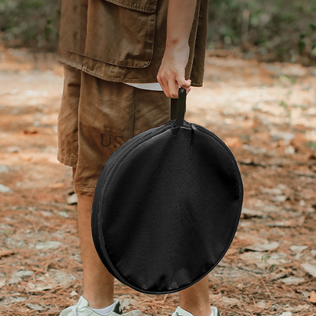 KOOLMAN 쿨맨 원형 사이드 경량 캠핑 테이블 블랙