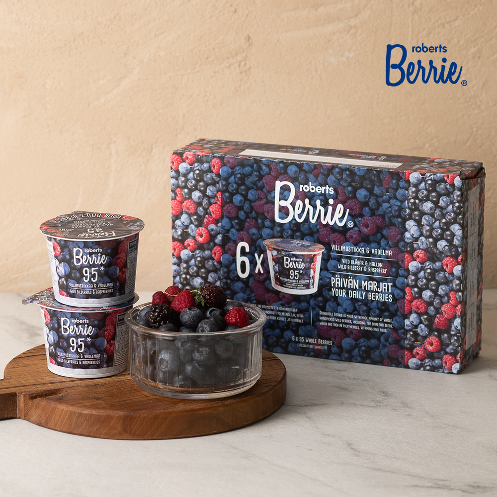 로버츠 베리에 야생 빌베리 & 라즈베리 1Box (100ml x 6ea) 제품 이미지