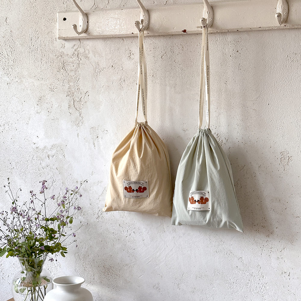 올포홈 소프트 다용도 파우치 스트링 방수 어린이집 여벌옷 준비물