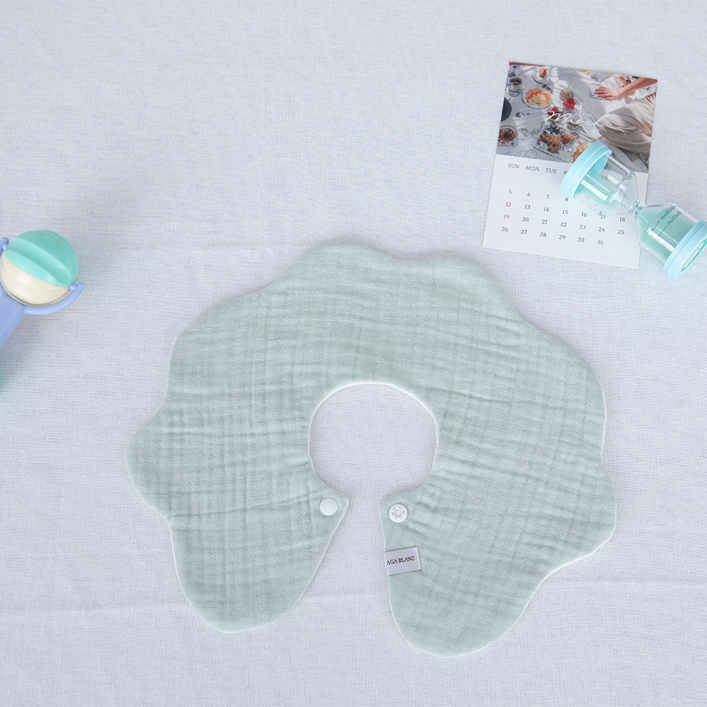 6중거즈 턱받이 양면 롤링 360도 신생아 아기 빕 침받이 순면