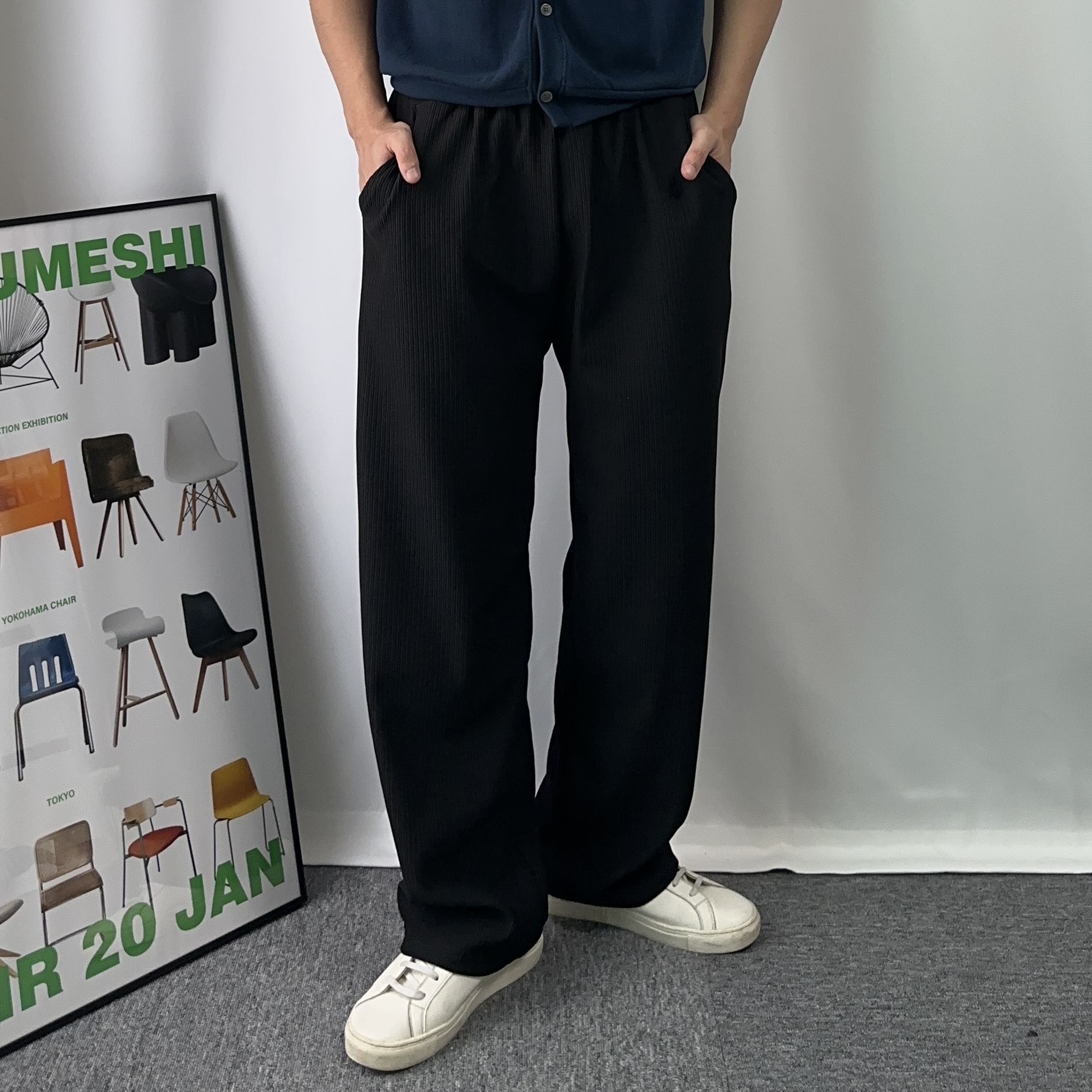 남자플리츠팬츠 남자주름바지 구김없는바지 - 상세 이미지 3