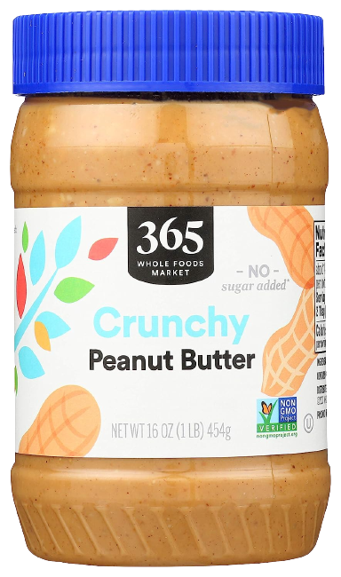 365 Everyday Value Crunchy Peanut Butter 에브리데이 크런치 피넛 버터 16oz(454g) 4팩 - 상세 이미지 2