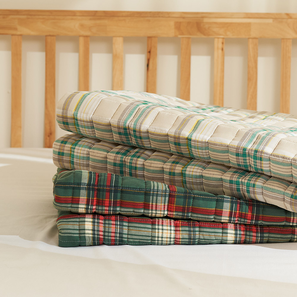 거실패드 겨울 누빔 면카페트 카펫트 바닥패드 체크무늬 SS