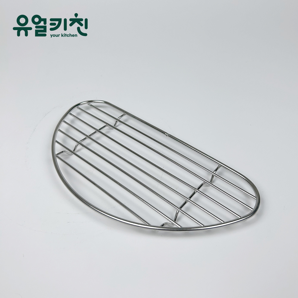 스텐 반달 돈까스망 튀김받침 고기망 기름망 중 - 상품 이미지