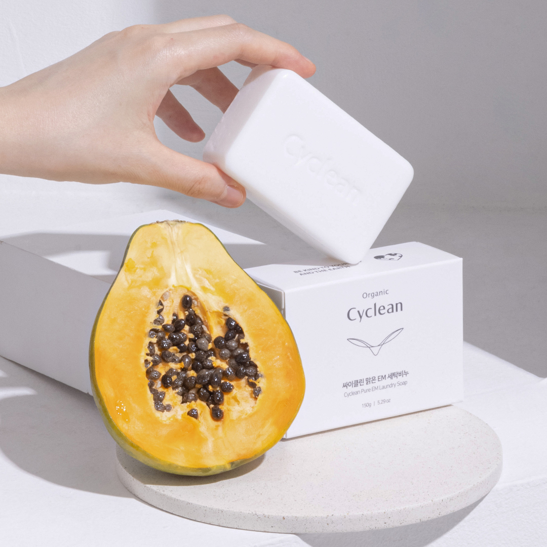 싸이클린 맑은 EM세탁비누 생리팬티 세탁 면생리대 속옷 빨래 EWG그린등급 생리혈지우기 - 상품 이미지