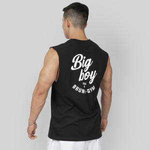 브렁크 헬스나시 BIG BOY 슬리브리스 탱크 짐웨어 운동복 블랙 착용 후기 | 사이즈/핏 총정리 - 상품 이미지 4