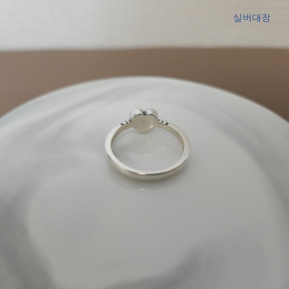실버 925 하트 링 여자 학생 데일리 패션 우정 반지 - 상세 이미지 2