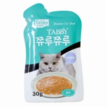 테비토퍼 쮸루쮸루 고양이 파우치 간식 새우, 30g, 1개 - 메인 이미지
