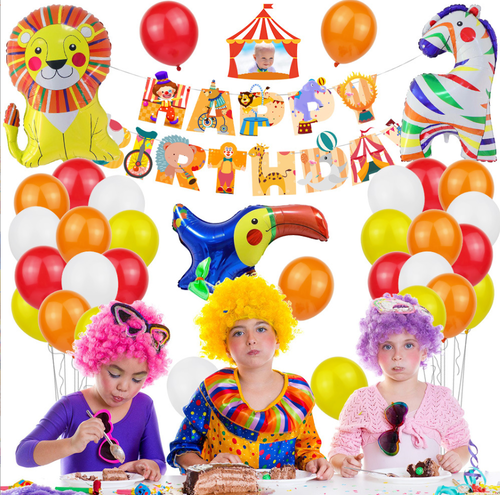 [미소쌤] 서커스 파티팩 파티 생일 패키지 환경구성 데코 가랜드 풍선 배경 행사 - 상세 이미지 3