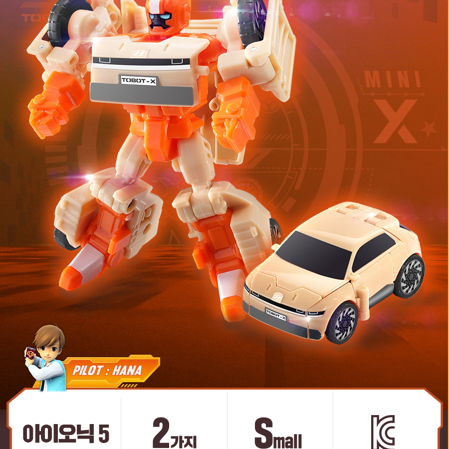 또봇 대도시의 영웅들 미니 MINI X 현대 아이오닉5 자동차 로봇 남아 장난감 스티커세트 - 상세 이미지 2