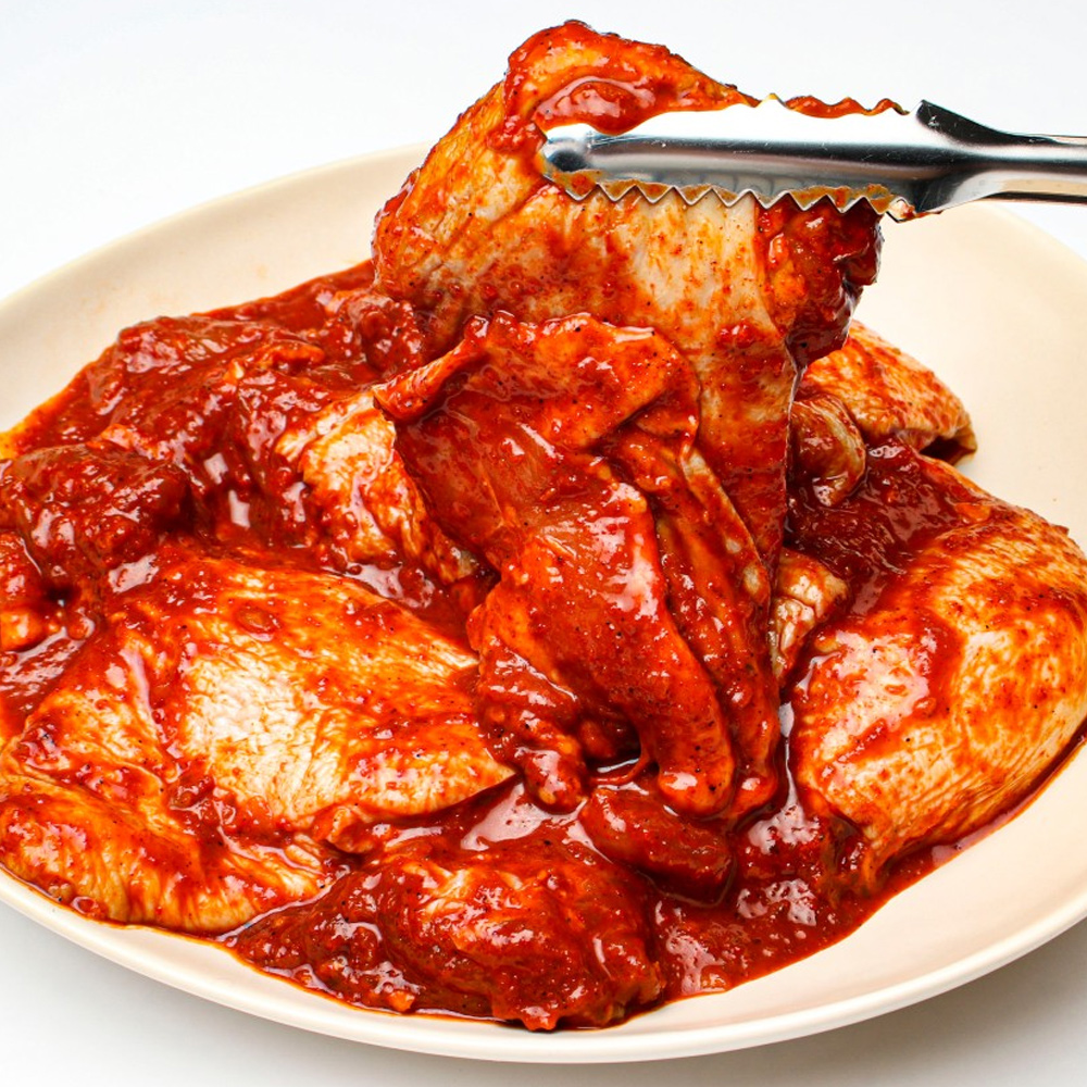 강원도 춘천 양념 닭갈비 1kg (3-4인분) 캠핑음식 국내산 냉장육 이미지 6
