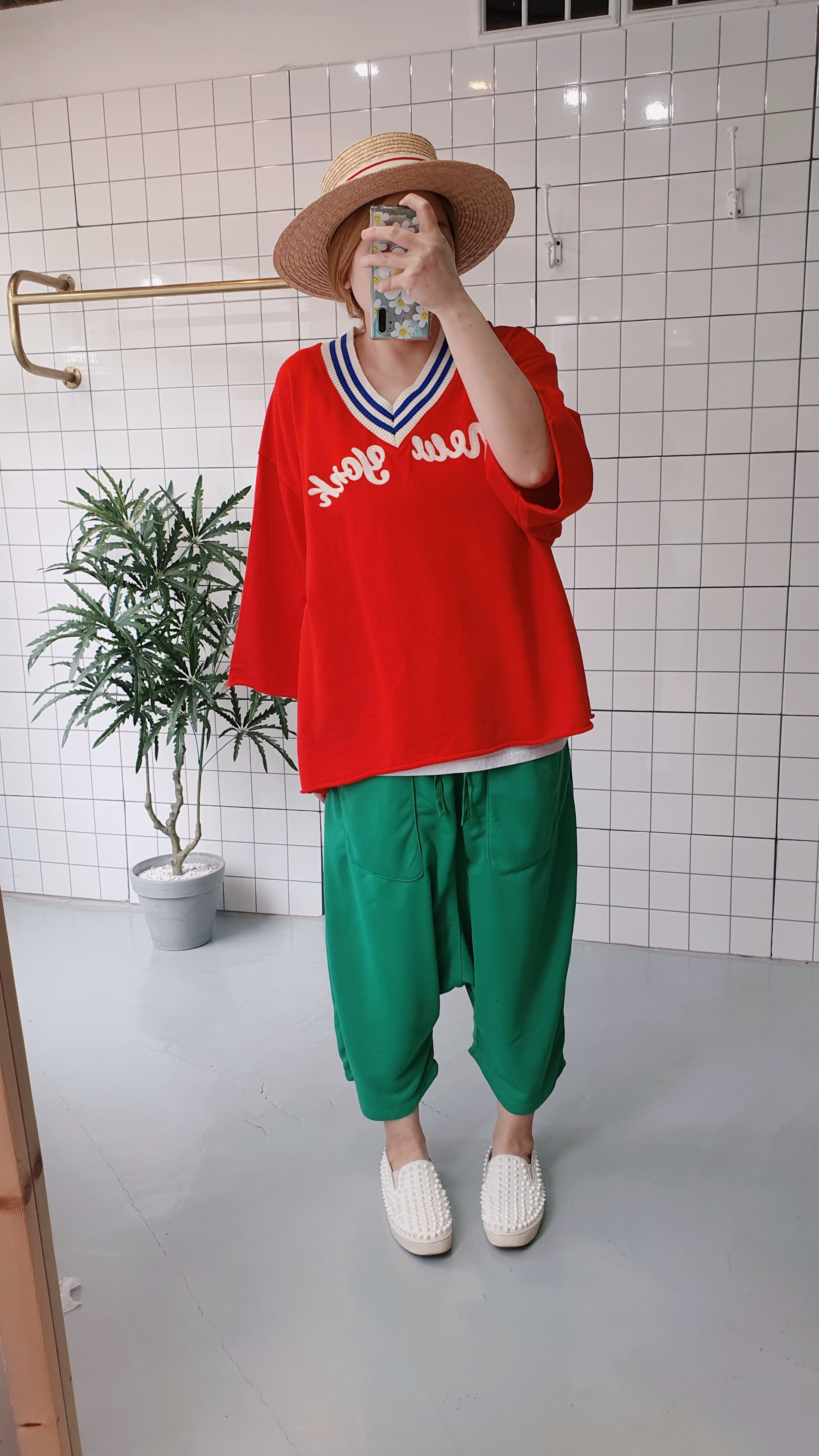 하램핏 레그 와이드 9부 배기바지 이미지 3