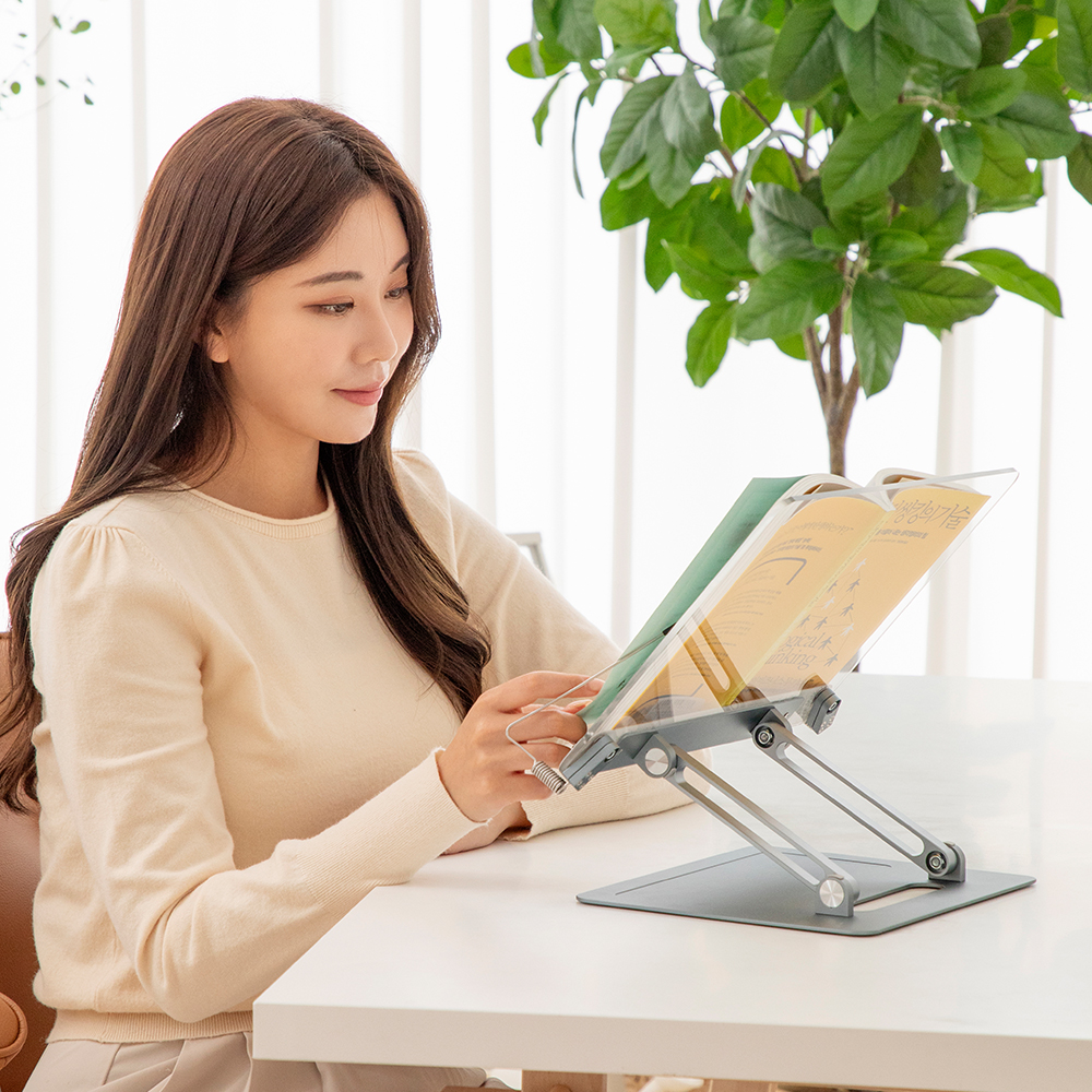 [빅사이즈] 독서대 책받침대 거치대 북스탠드 휴대용 투명 아크릴 - 상세 이미지 4