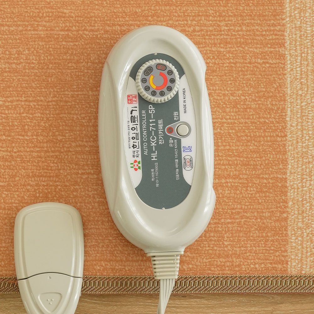 한일의료기 전기매트 모노륨 전기장판 난방 온열 거실용 바닥 1인용 소형 체크오렌지