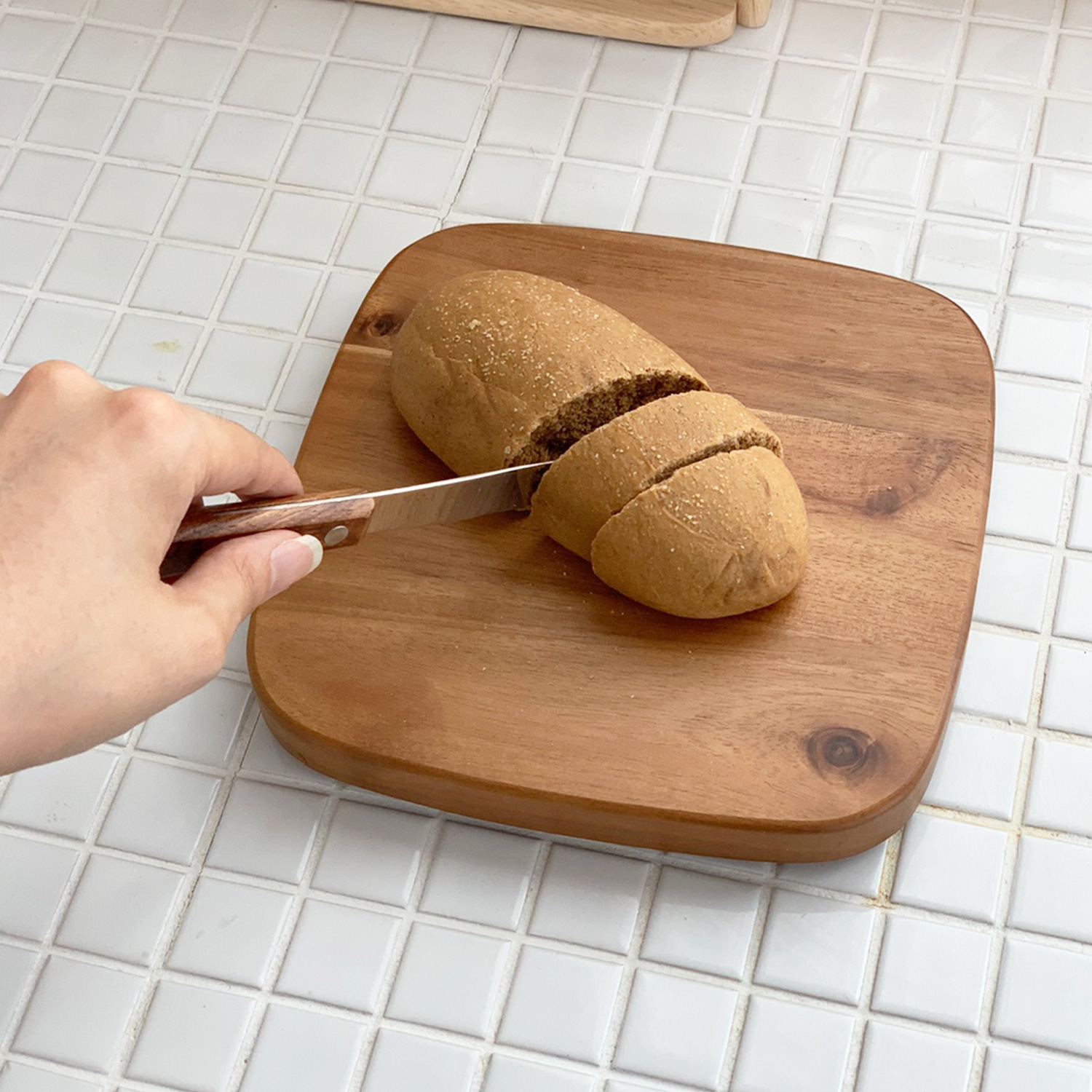 아카시아홈 미니 나무도마 정사각 아카시아원목 소형도마 캠핑용 휴대용 - 상품 이미지