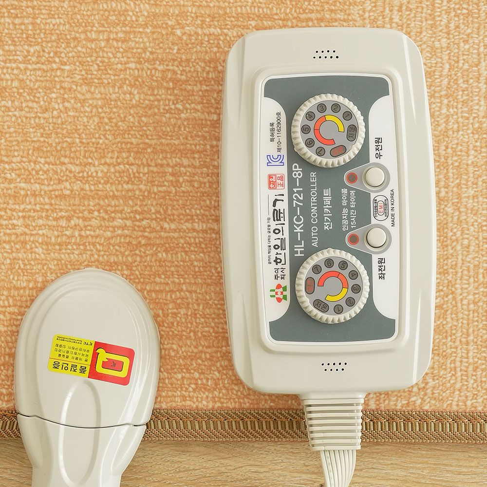 한일의료기 전기매트 모노륨 전기장판 난방 온열 거실용 바닥 1인용 소형 체크오렌지