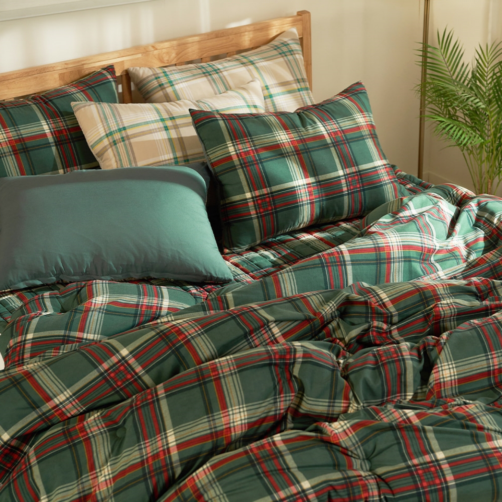 기숙사이불 신학기 피노키오 체크 차렵이불 SS 알러지케어 슈퍼싱글 사계절 침구세트