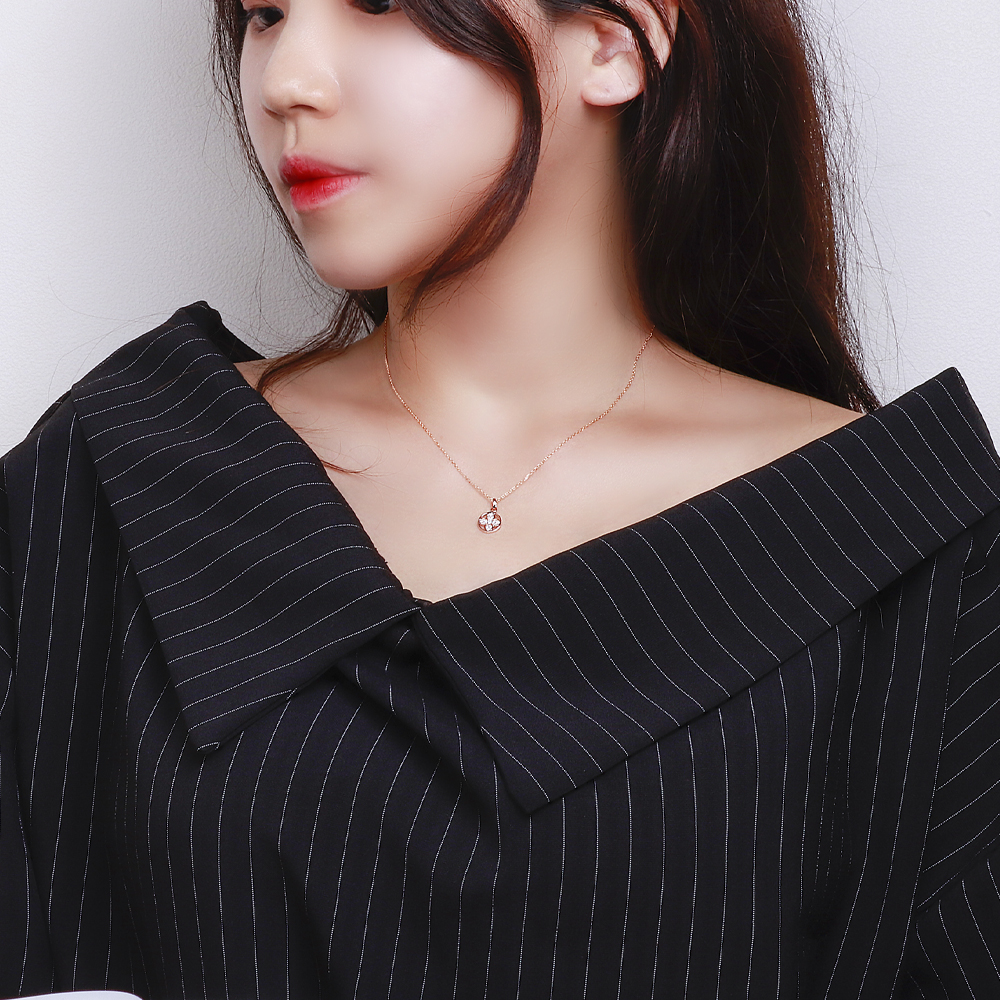 14k 18k 큐빅 네잎 클로버 딸랑이 펜던트 불리형 목걸이 이미지 8