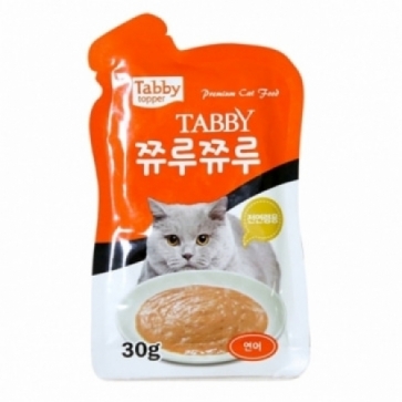 테비토퍼 쮸루쮸루 고양이 파우치 간식 연어, 30g, 1개 - 상품 이미지