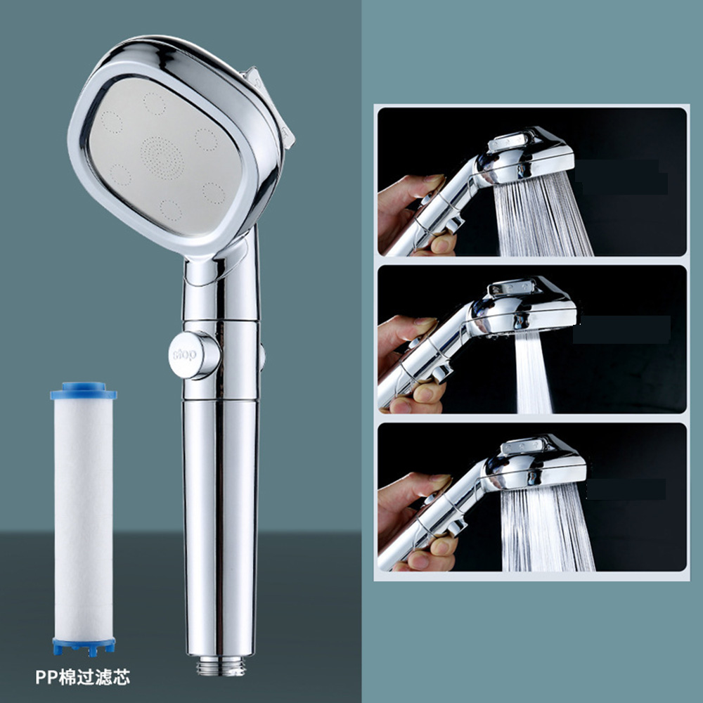 뷰리썸 온오프 필터 샤워기 샤워기헤드 샤워헤드 마름모실버투명+필타10개