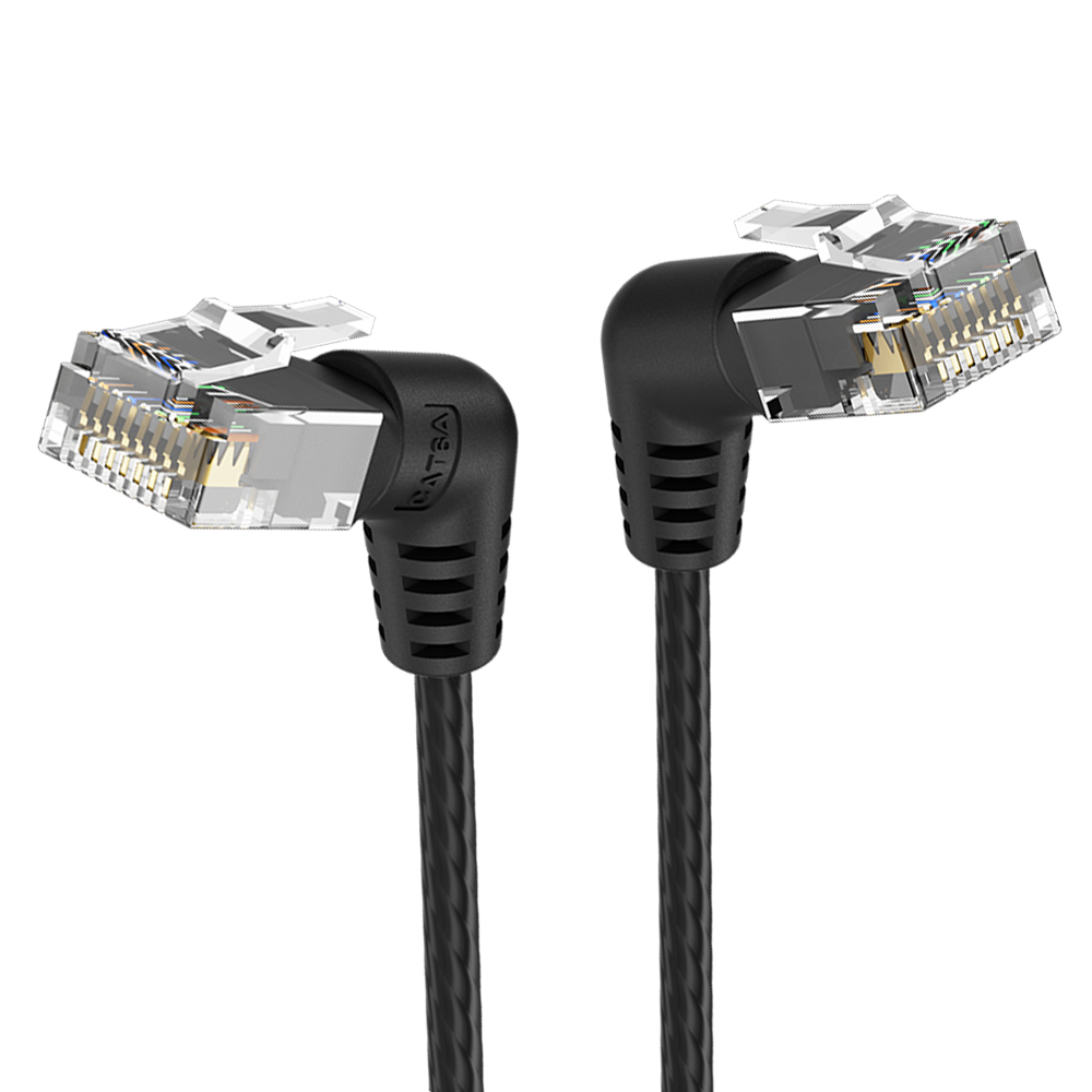 벤션 CAT6A 360도 회전꺽임형 울트라슬림 기가 랜선 블랙 IBOB 20m, 1개 - 상품 이미지