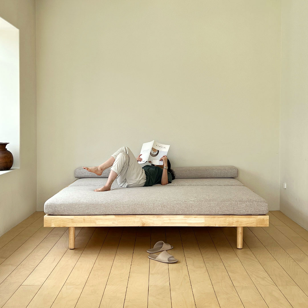 자야캠핑 카야니 원목 확장형 슬라이딩 소파 베드 패밀리 침대