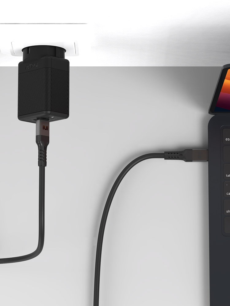 USB PD 45W PPS GaN 접지 듀얼 초고속 충전기 GA310 블랙 - 상세 이미지 3