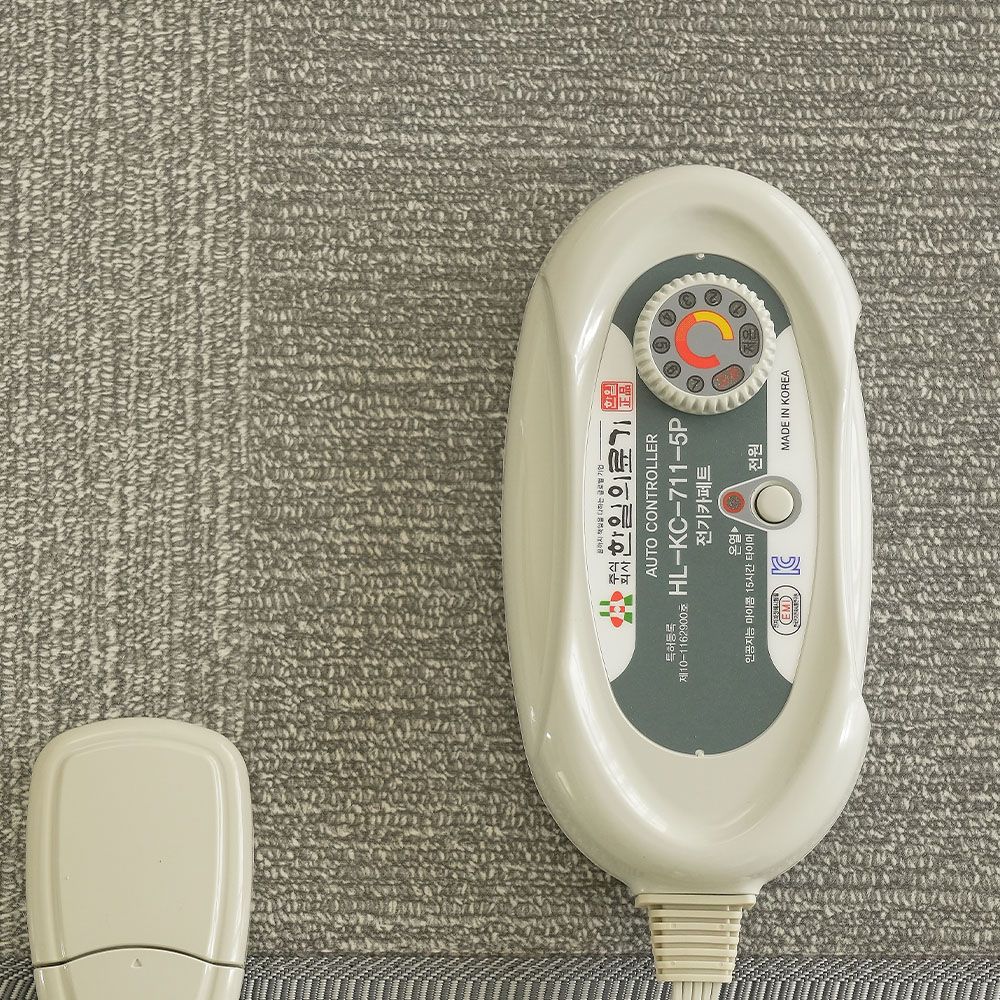 한일의료기 전기매트 모노륨 전기장판 난방 온열 거실용 바닥 1인용 소형 체크그레이