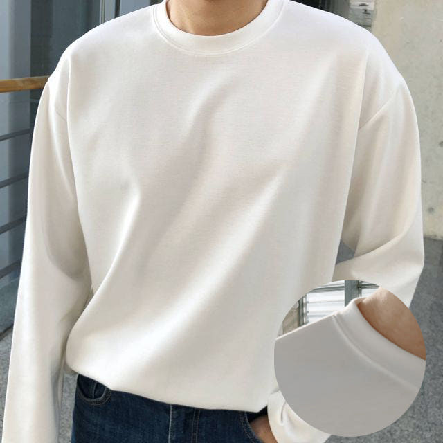 블루트 남자레이어드티 두꺼운 흰티