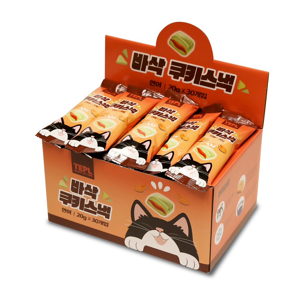 테플 바삭 쿠키스낵 20g x 30개입 연어 고양이간식 - 상품 이미지