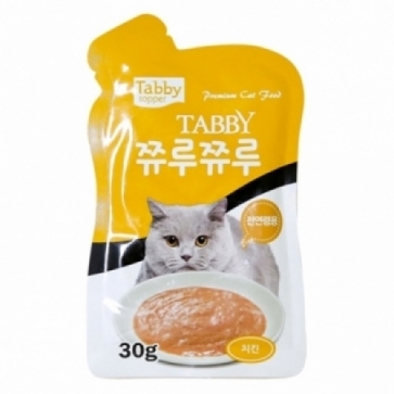 테비토퍼 쮸루쮸루 고양이 파우치 간식 치킨, 30g, 1개 - 상품 이미지