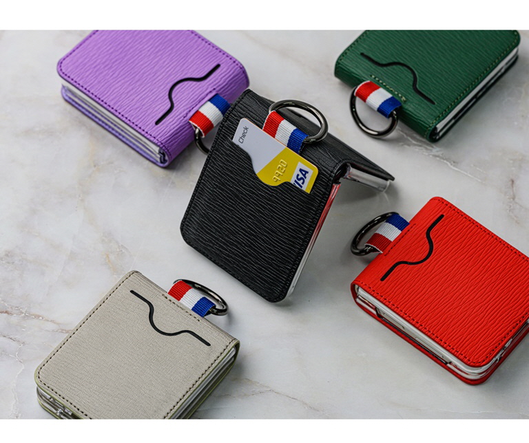 갤럭시 z플립 5 명품 케이스 힌지보호 카드 지갑 링 - 상품 이미지