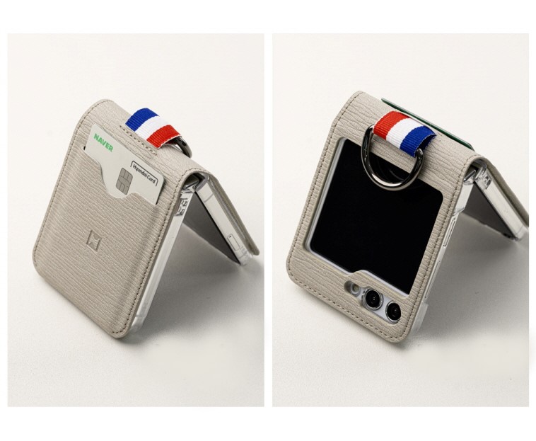 갤럭시 z플립 5 명품 케이스 힌지보호 카드 지갑 링 - 상세 이미지 4