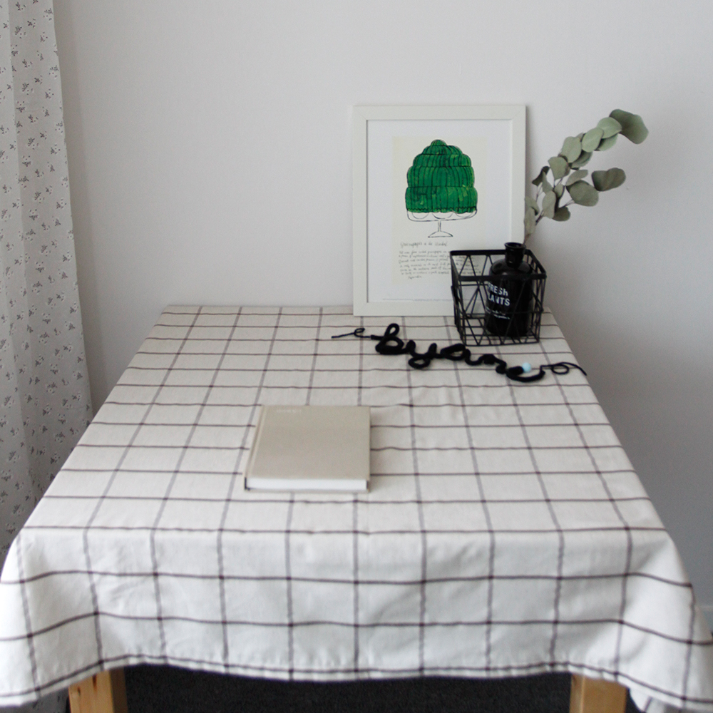 하루 린넨 식탁보 식탁커버 미니 원탁 테이블보 2인식탁보