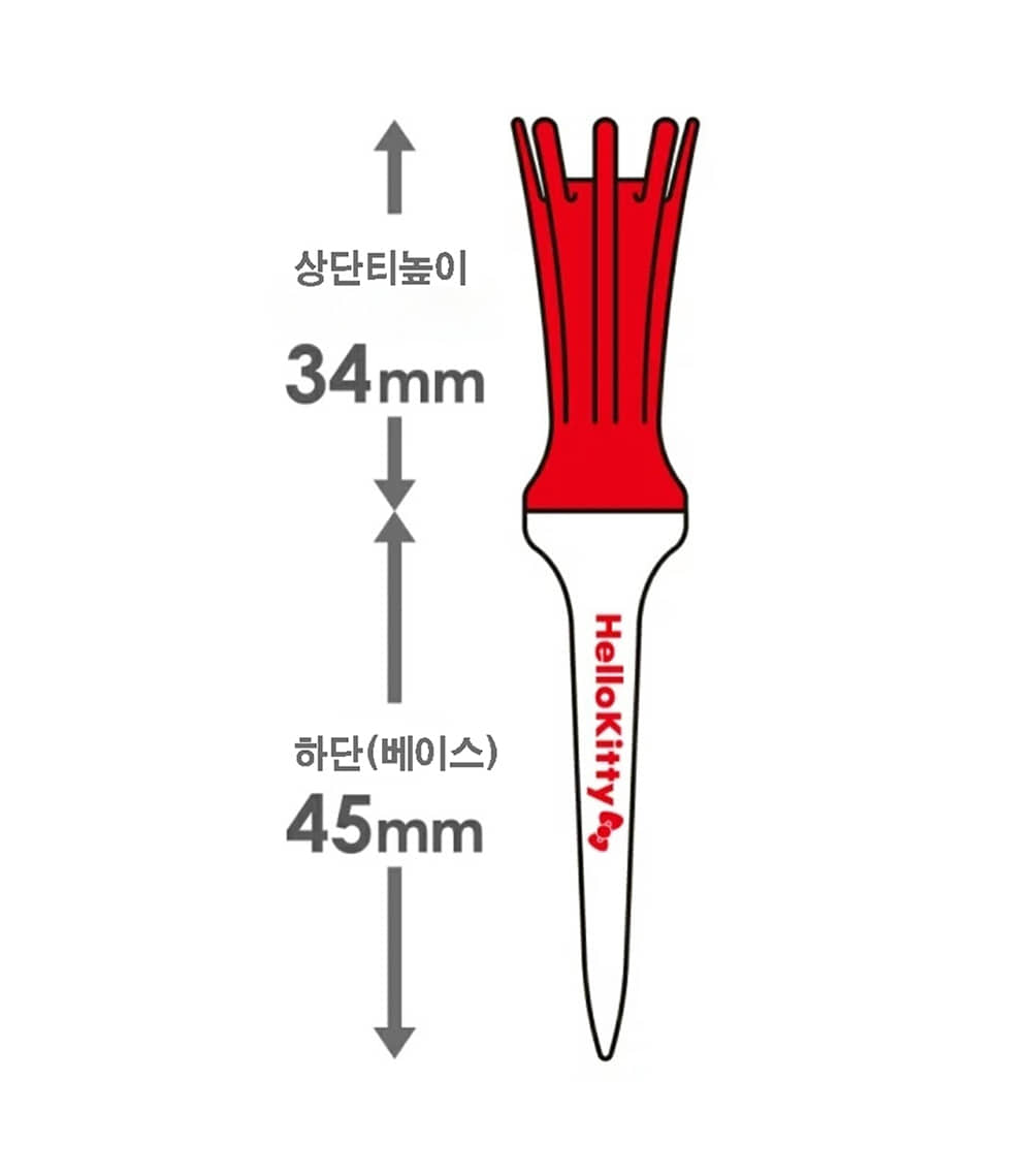(다이야골프) 헬로키티 에어로 스파크티 TEL-5401 기능성 세미롱 일본골프티꽂이 79mm - 상세 이미지 4