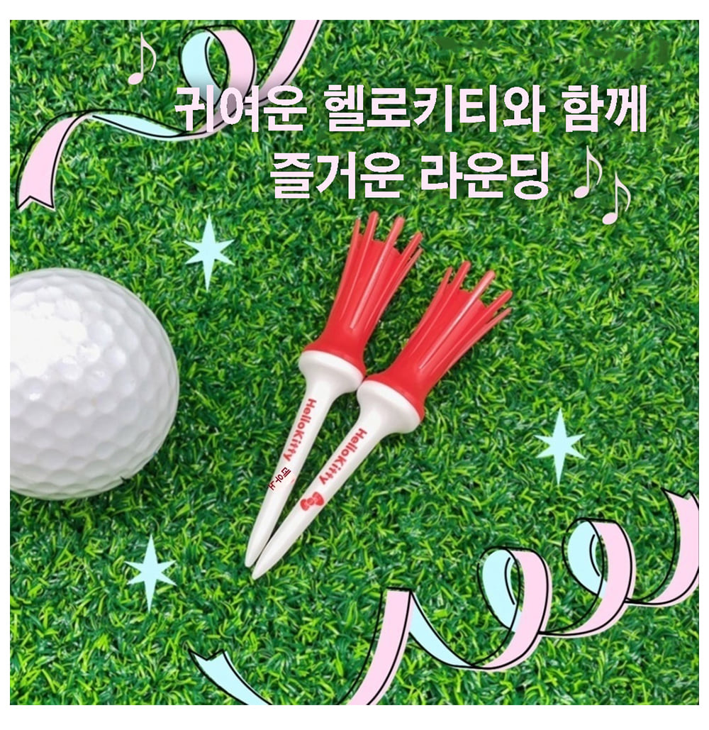 (다이야골프) 헬로키티 에어로 스파크티 TEL-5401 기능성 세미롱 일본골프티꽂이 79mm - 상세 이미지 2