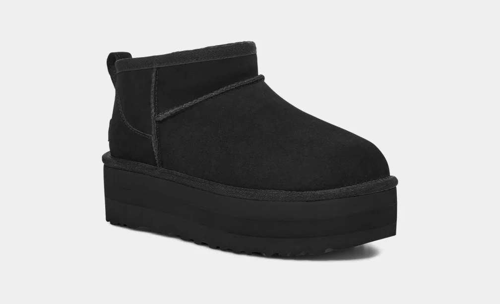 어그 클래식 울트라 미니 플랫폼 빅키즈 체스넛 블랙 샌드 여성 키높이 부츠 UGG 미국 - 상세 이미지 5