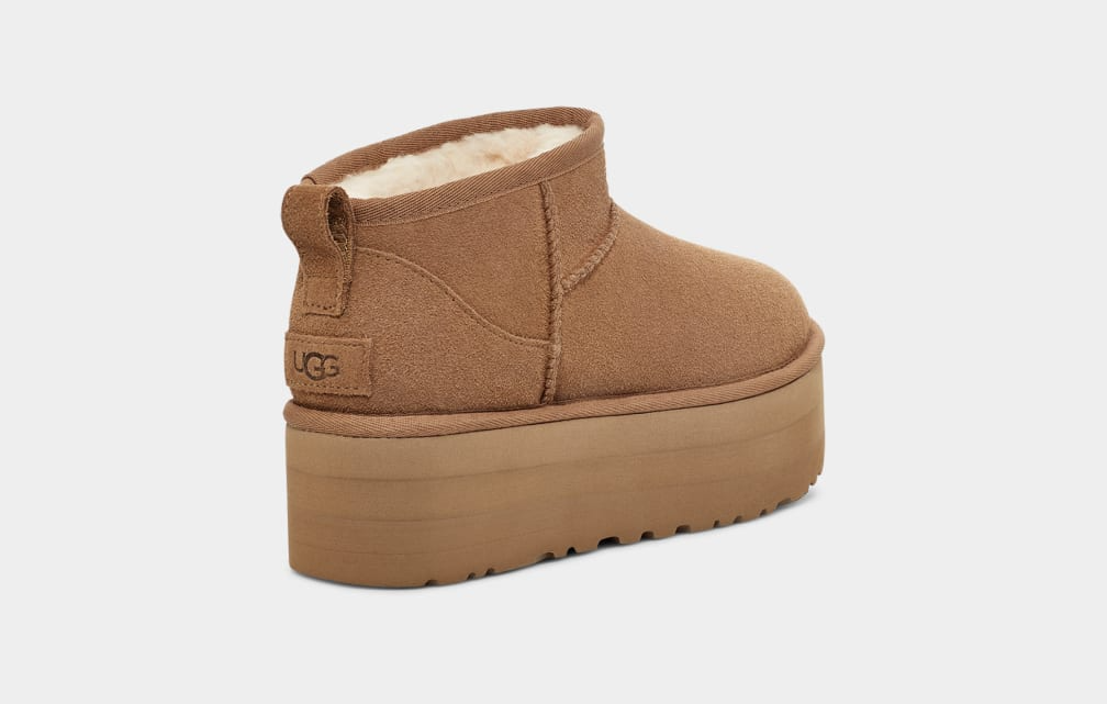 어그 클래식 울트라 미니 플랫폼 빅키즈 체스넛 블랙 샌드 여성 키높이 부츠 UGG 미국 - 상세 이미지 3