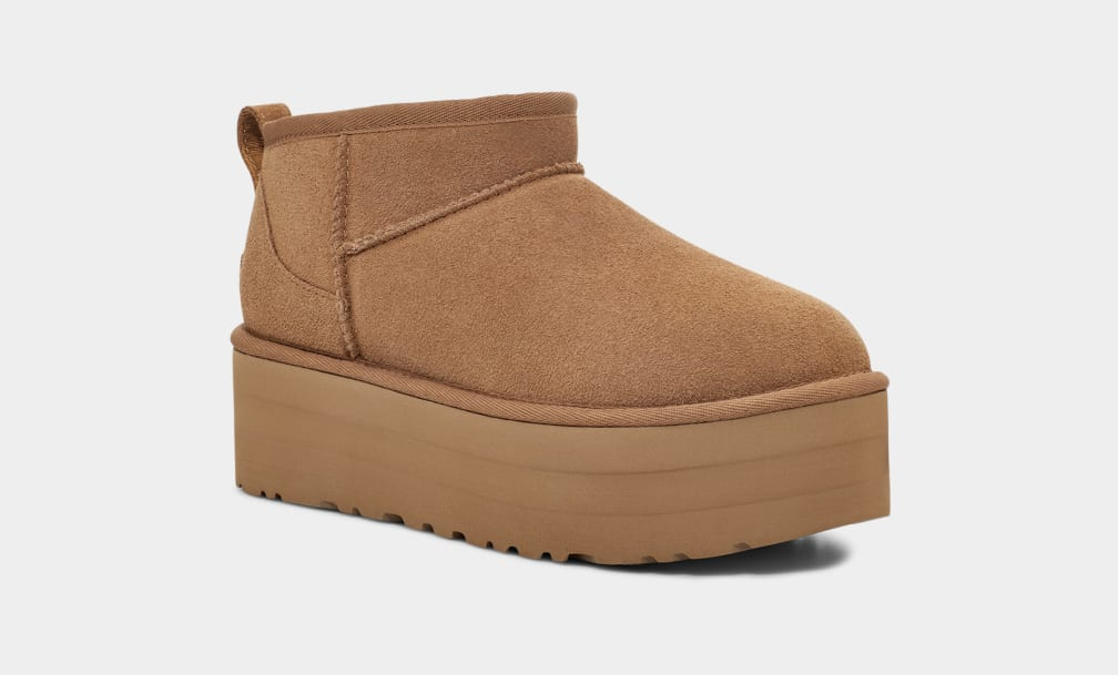 어그 클래식 울트라 미니 플랫폼 빅키즈 체스넛 블랙 샌드 여성 키높이 부츠 UGG 미국 - 상세 이미지 2