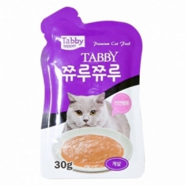 테비토퍼 쮸루쮸루 고양이 파우치 간식 게살, 30g, 1개 - 메인 이미지