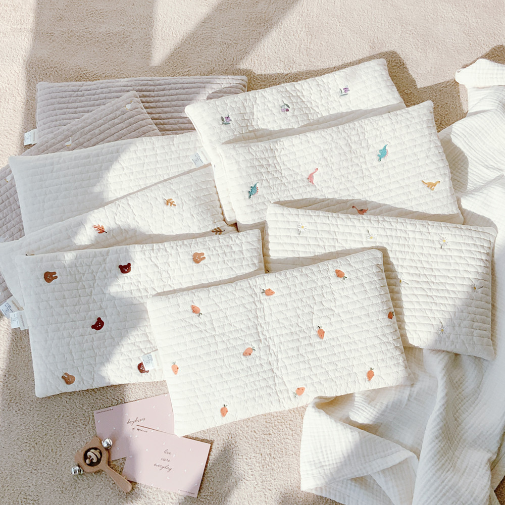 마롤로뜨 아기베개 누빔 씬필로우 유아 신생아 돌 낮은베개 나염 초코베어