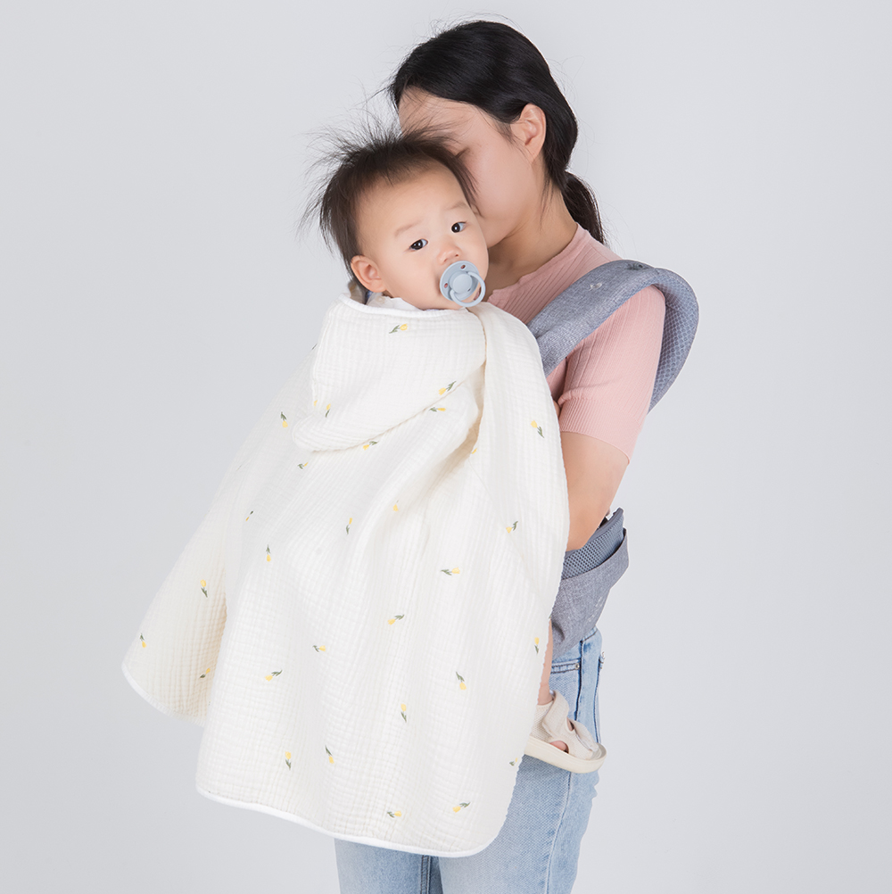 아가블랑 로옹 6중거즈 아기 망토 블랭킷 아기띠워머 아기띠블랭킷